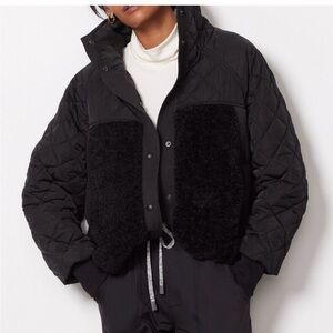 Blank NYC Black Quilted Puffer Bomber Jacket